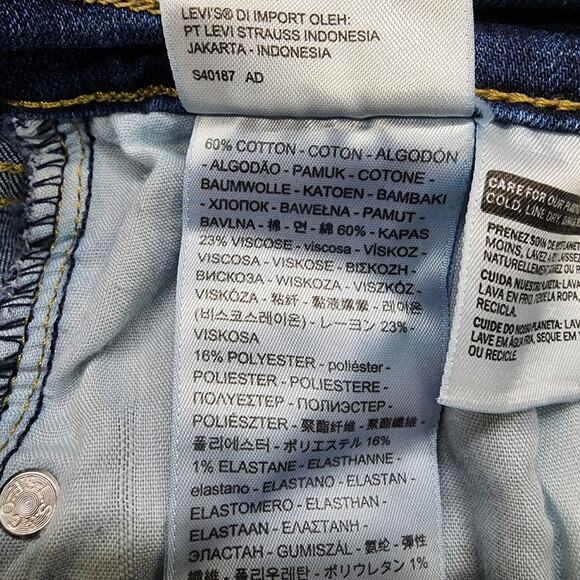 Levi's Jeans Womens 4S SHORT Blue 505 Classic Mid Rise Straight Stretch Denim - Picture 8 of 15